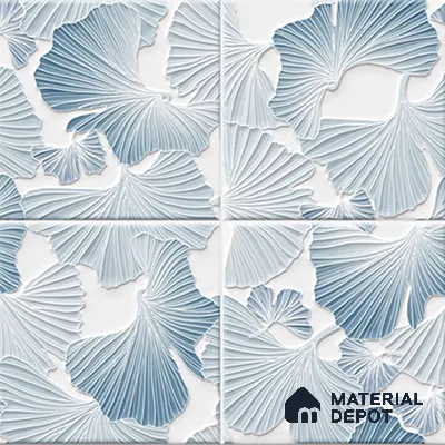 Floral Wall Tile TL 07244 B Florina 1006 1 ft x 1 ft Ceramic Glossy Finish - 9 mm  | 2 mm Spacer is Mandatory | Please Expect a Slight Variation of Pattern (Sample)